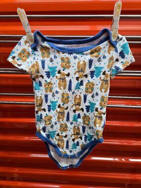 3 for 10$ - Onesie short sleeve - 6 to 9 months - Baby Mode - Forest animals